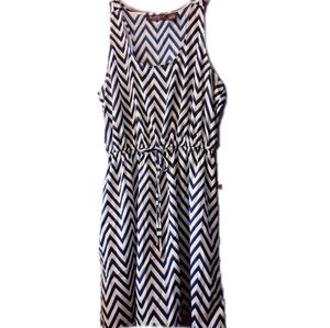 Speed Control Navy & Gold Chevron Dress